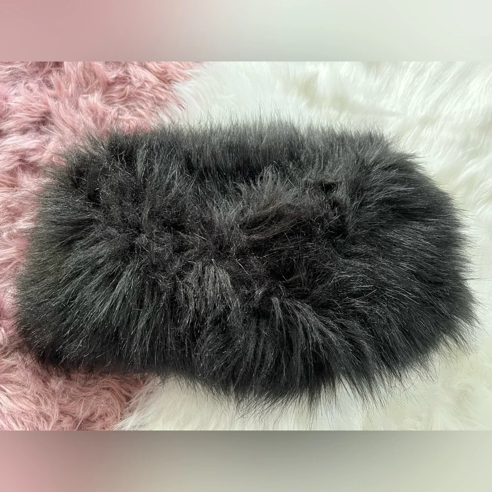 Black Faux Fur Infinity Scarf